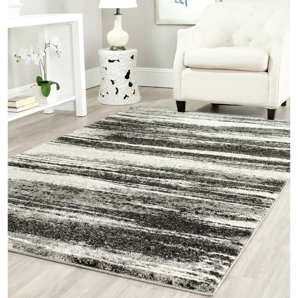 Safavieh Retro Dark Grey/ Light Grey Rug (6& x 6& Round)