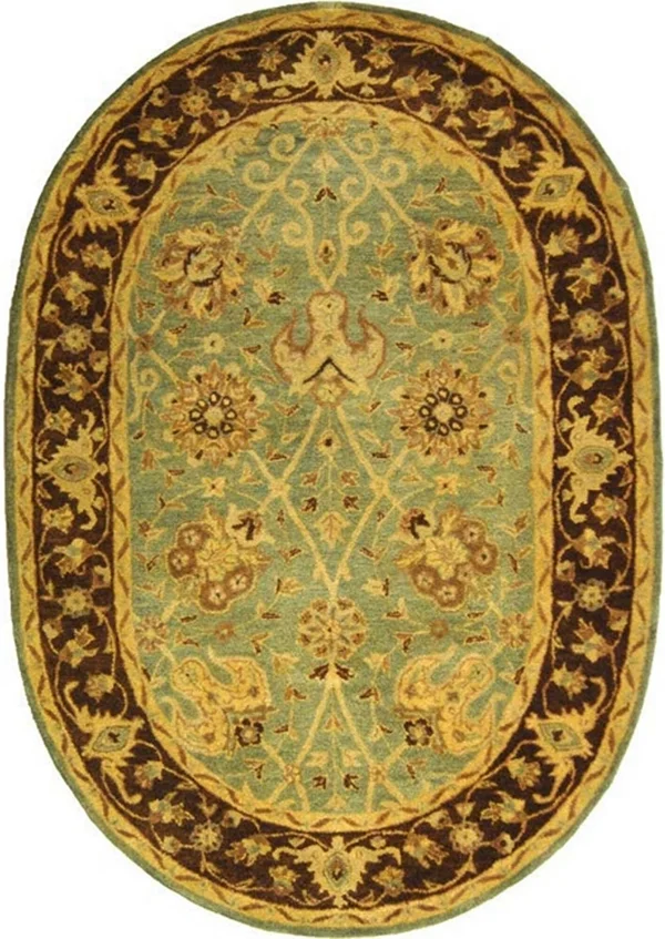 Safavieh Antiquity AT21H Green, Brown Rug 4&6x22 x 6&6x22 Oval