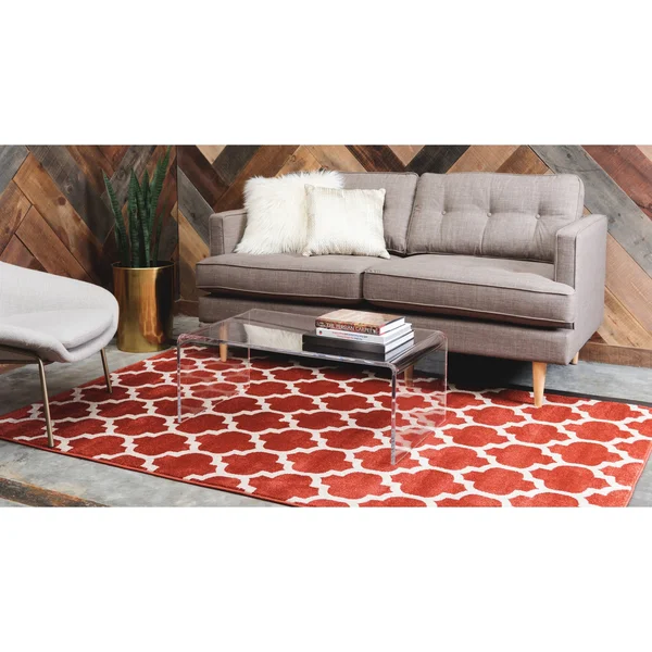 Unique Loom Philadelphia Trellis Rug, Terracotta (8& 0 x 11& 0)