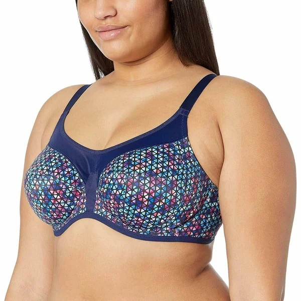 Elomi Energise Underwire Sports Bra Navy Geo - 38 - G EL8042