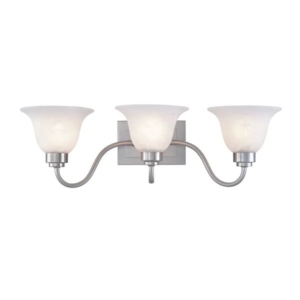 Westinghouse 6664900 Three-Light Indoor Wall Fixture in Brushed Nickel