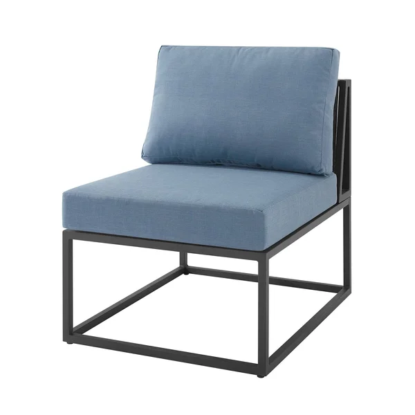 Walker Edison Outdoor Modern Modular Patio Side Chair - Blue