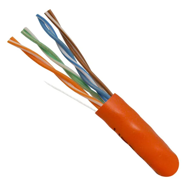 Vertical Cable Cat5e - 350 MHz, UTP, 24AWG, 8C Solid Bare Copper, 1000ft, Orange, Bulk Ethernet Cable - 151 Series