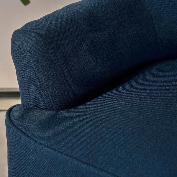 36x22 Blue and Brown Hand Crafted Contemporary Button Tufted Club Chair
