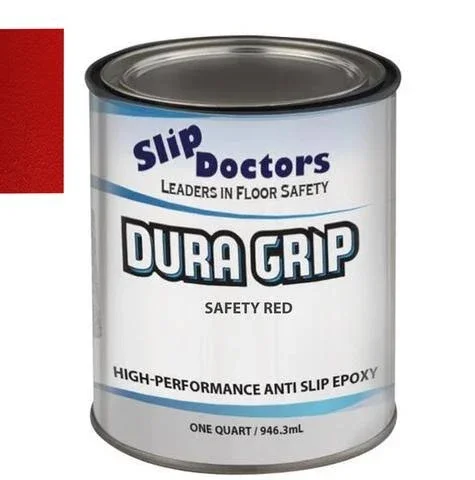 Red Anti-Slip Paint for Concrete - Wood, Metal or STONE. Barefoot-Friendly Textured Non-Slip Epoxy Coating for Floors, Decks, Boa