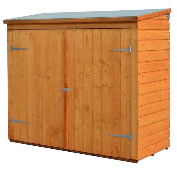 Rowlinson WS1881H Allstore Wooden Outdoor Garden Lockable Storage Unit, Brown Finish