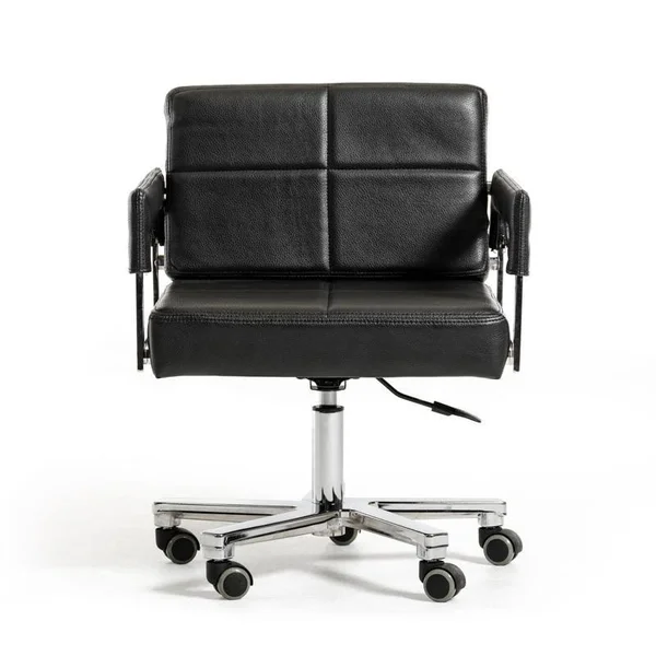 29x22 Black Bonded Leather and Steel Office Chair