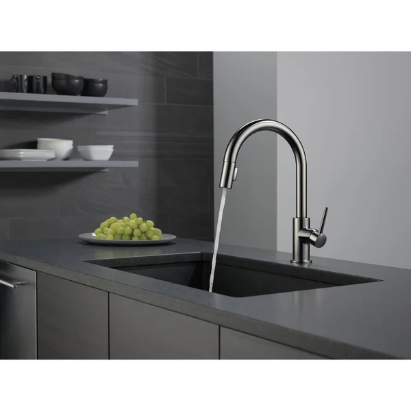 Delta Faucet 9159-LS-DST Trinsic Single Handle Kitchen Swivel Pull-Down - Chrome