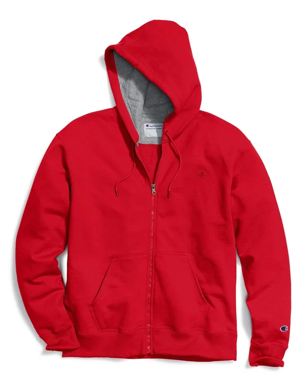 Champion CH105 Big & Tall Men's Zip Fleece Hoodie - Crimson - 5XL