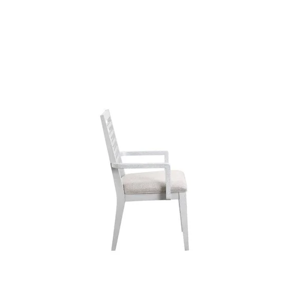 Aromas Arm Chair (Set-2) in White Oak & Fabric