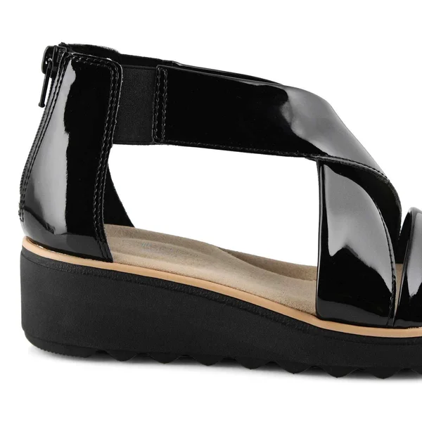 Clarks Women's Jillian Rise Wedge Sandal - Size: 8, Black