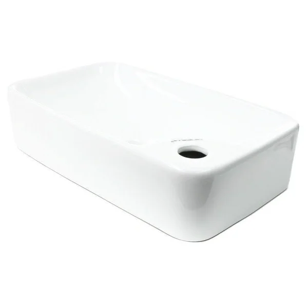Caracalla Ceramica Ceramic Rectangular Vessel Bathroom Sink, White CA4121