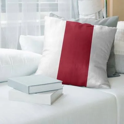 Arizona Hockey Striped Throw Pillow Cover East Urban Home Color: White/Fire Brick, Size: 16 x 16, City: Montreal