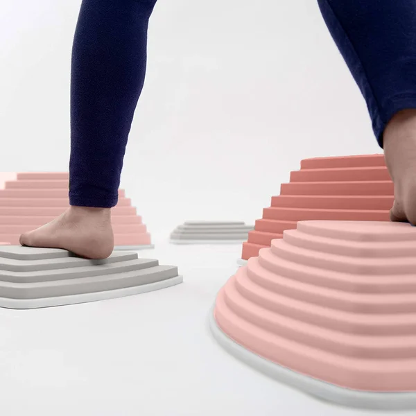 Jumpoff Jo Rocksteady Balance Stepping Stones for Kids - Promotes Balance & Coordination, Set of 6 Balance Blocks, Tall Set