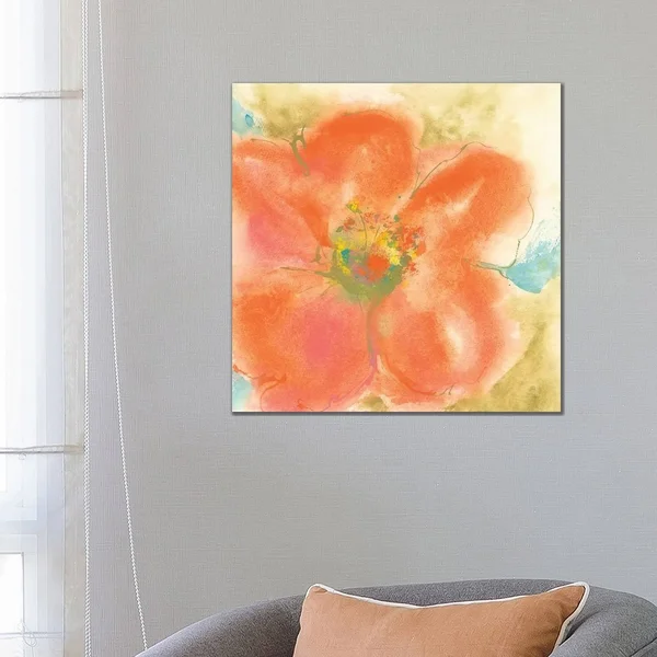 iCanvas Coral Poppy II by Chris Paschke Canvas Print - 12x12x1.5