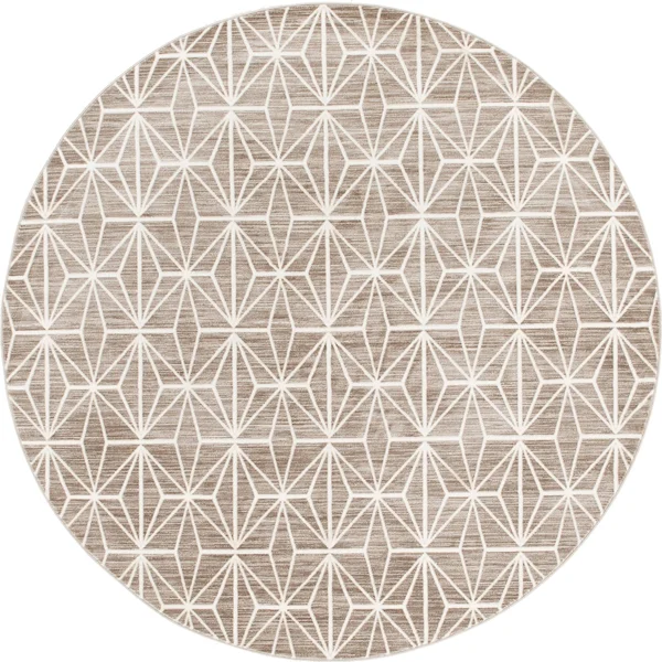 Jill Zarin Fifth Avenue Uptown Area Rug - 8& Round - Brown