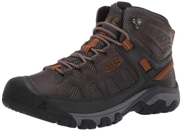 Keen Men's Targhee Vent Mid Boot - 7 - Raven, Bronze Brown
