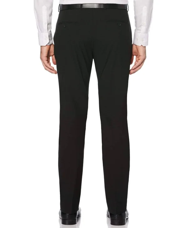 Perry Ellis Men's Slim Fit Washable Black Suit Pant, Size 38 x 30, Polyester/Elastane/Viscose, Solid