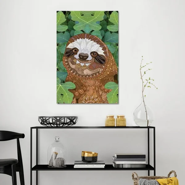 Angelika Parker Canvas Prints - Happy Sloth ( Animal Art > wildlife > Sloths art)