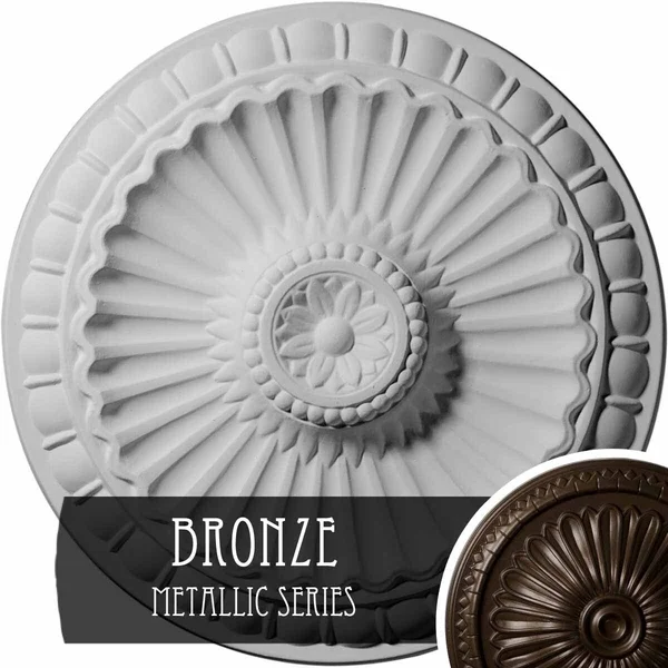 11 1/4x22OD x 1 1/8x22P Linus Ceiling Medallion - Hand-Painted Bronze