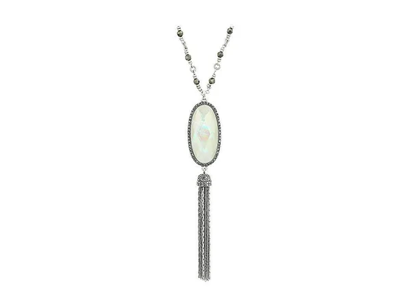 Lucky Brand Mother-of-Pearl Tassel Necklace