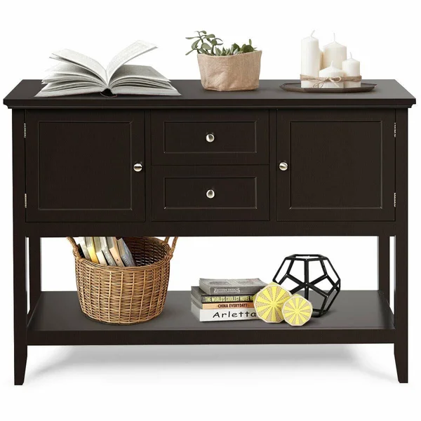 Wooden Sideboard Buffet Console Table-Brown