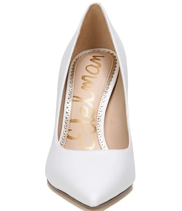 Sam Edelman Hazel Pointed Toe Pump, Bright White Leather, 9