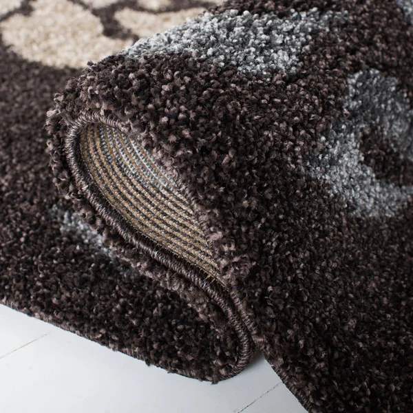 Safavieh Florida Shag Smoke/Dark Brown 2 ft. 3 in. x 8 ft. Runner Rug