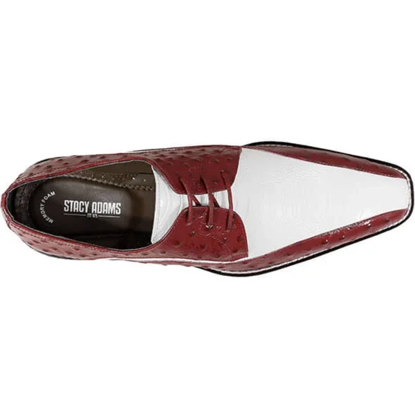 Stacy Adams Trevi Leather Sole Bike Toe Oxford Shoes Red Multi 25367-640 - Men's, Size: 7.5
