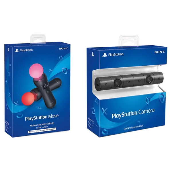 Sony PlayStation VR Psvr Camera and 2 Pack Move Motion Controllers PS4