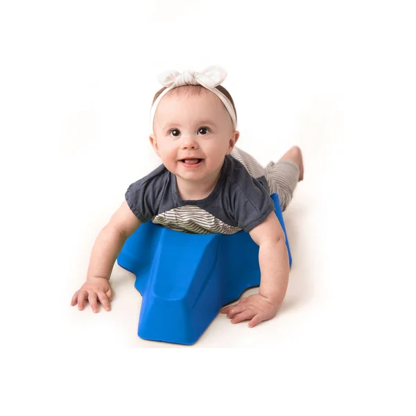 Crawligator Fun Innovative Tummy Time Rolling Strength Building Baby Toy - Blue