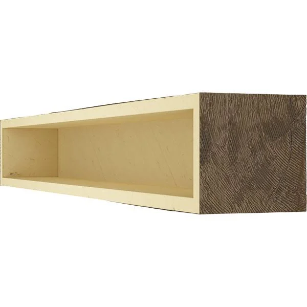 Ekena Millwork MANURS08X12X72BM 8x22H x 12x22D x 72x22W Rough Sawn Faux Wood Fireplace Mantel - Burnished Mahogany
