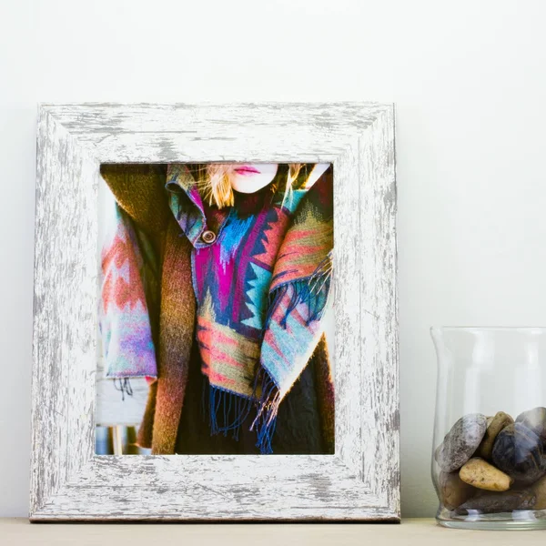 Craig Frames American Barn - Faux Barnwood Picture Frame, White, 18 x 36 inch