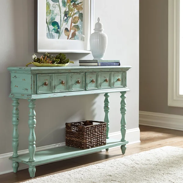 Pulaski Furniture Leg Console Table, Green