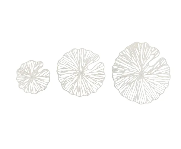 3R Studios Handmade White Coral Paper and Metal Wall Decor - Set of 3