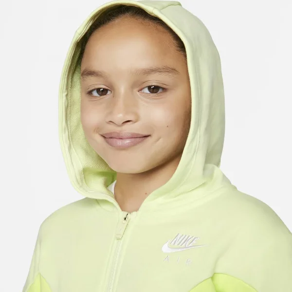 Nike Big Girls& Air Full-Zip Hoodie, Yellow, Size: Large