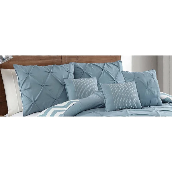 Avondale Manor Ella Pinch Pleat Comforter Set - Blue, Twin