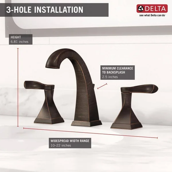 Delta 35741-RB-DST Everly 8 in. Widespread 2-Handle Bathroom Faucet in SpotShield Venetian Bronze