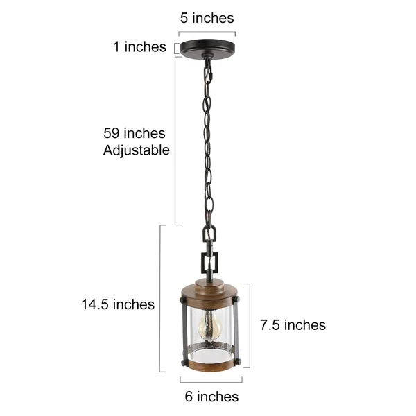 The Gray Barn Horse Hollow 1-Light Rustic Pendant Lighting Fixture - W 6x22x H 14.5x22 28739206