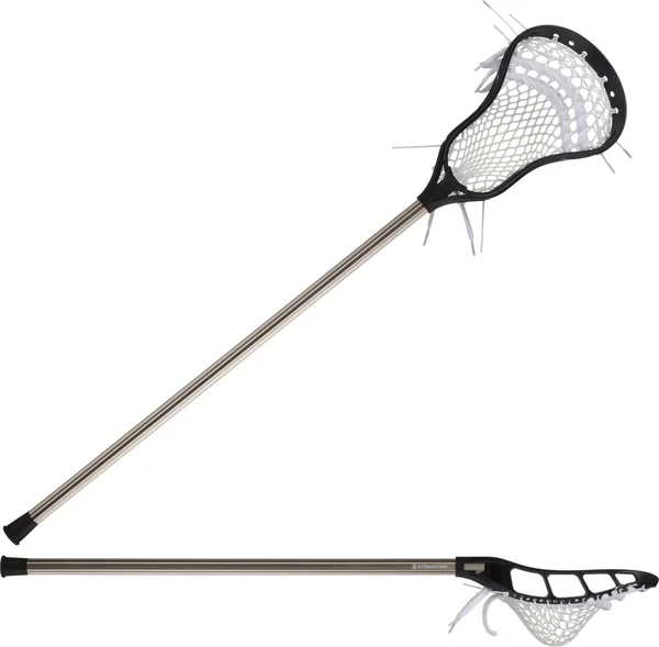 StringKing Complete Jr Lacrosse Stick - Black/Nickel