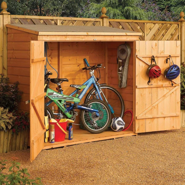 Rowlinson WS1881H Allstore Wooden Outdoor Garden Lockable Storage Unit, Brown Finish