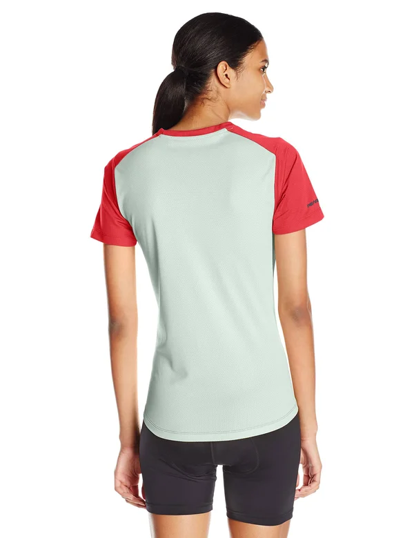 Pearl Izumi Women's Launch Jersey Poppy Red, Mist Green Fracture Xs