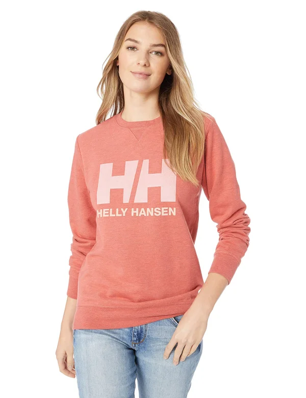 Helly Hansen Women's W Logo Crew Sweater - Faded Rose Melange, Large