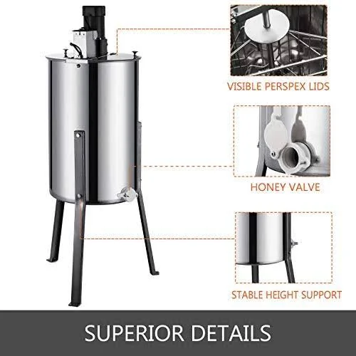 BestEquip Electric Honey Extractor 3 Frame Bee Extractor Stainless Steel Honey Spinner with Stand Beekeeping Equipment