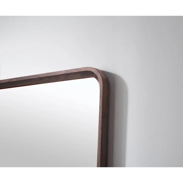 Bathroom Mirror Vela 36x22 Modern Style - Dark Walnut