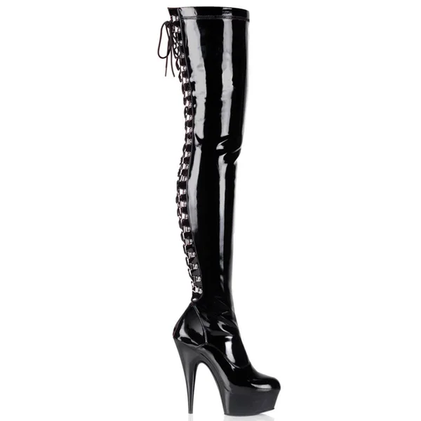 Pleaser - Delight-3063 9, Red Str Patent/Red