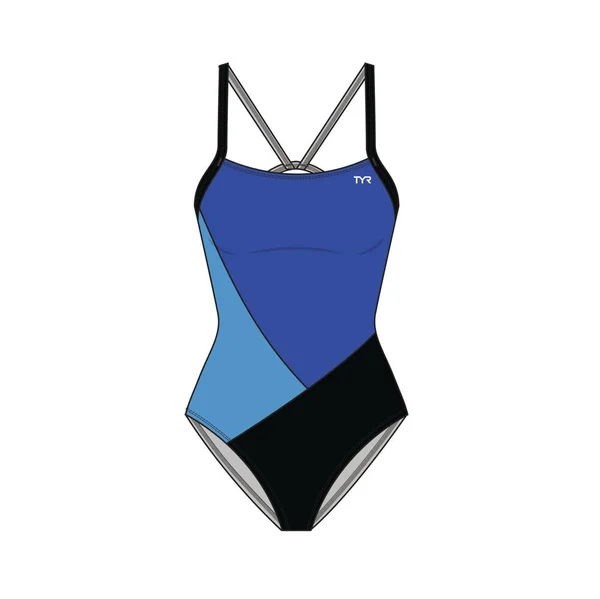 TYR Women's Solid Splice Block Cutoutfit Swimsuit Cbsol7a Blue 32