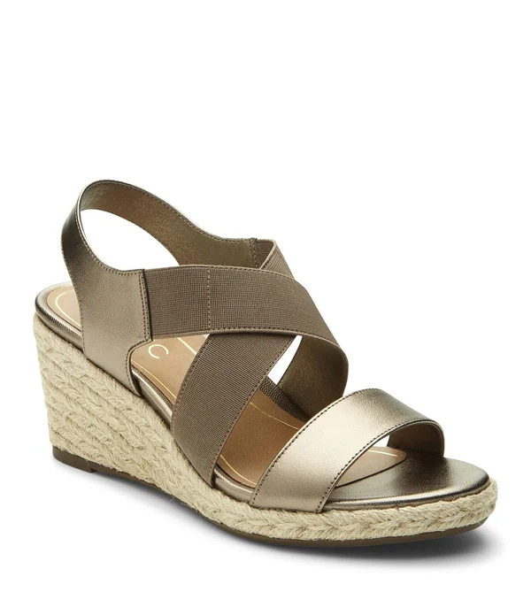 Vionic Women's Ainsleigh Wedge Sandal Dark Taupe 8