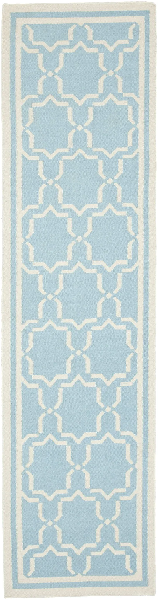 Safavieh Dhurries DHU545B 2&6x22 x 10&0x22 Runner Light Blue - Ivory Area Rug