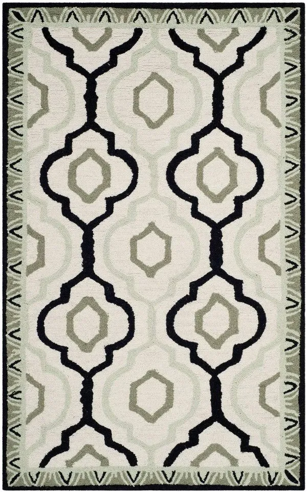 Safavieh Chelsea HK740A 6&0x22 x 9&0x22 Ivory, Black Area Rug